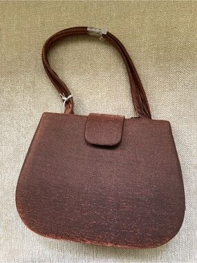 Metallic Copper Mini Shoulder Bag with Flap